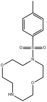 1,7-Dioxa-4,10-diazacyclododecane, 4-[(4-methylphenyl)sulfonyl]- 化学構造式