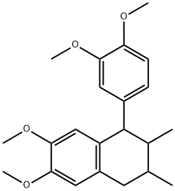 Naphthalene, 1-(3,4-dimethoxyphenyl)-1,2,3,4-tetrahydro-6,7-dimethoxy-2,3-dimethyl- 化学構造式