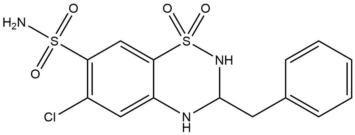 (+)-Benzylhydrochlorothiazide,96782-97-7,结构式