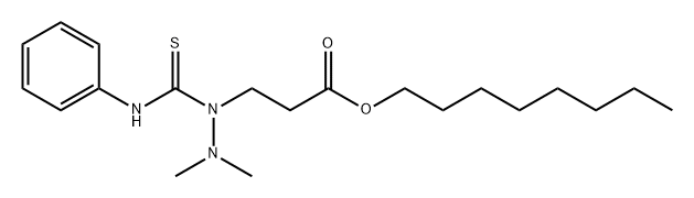 Propanoic acid, 3-[2,2-dimethyl-1-[(phenylamino)thioxomethyl]hydrazinyl]-, octyl ester 化学構造式