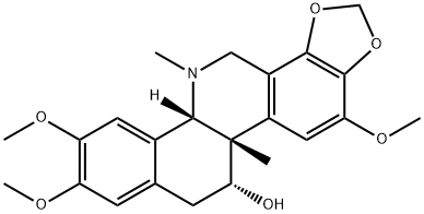rac-(5bR*)-5b,6,7,11bα*,12,13-ヘキサヒドロ-4,9,10-トリメトキシ-5bα*,12-ジメチルベンゾ[c]-1,3-ジオキソロ[4,5-i]フェナントリジン-6β-オール 化学構造式