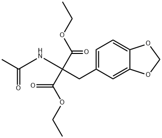 Propanedioic acid, 2-(acetylamino)-2-(1,3-benzodioxol-5-ylmethyl)-, 1,3-diethyl ester,97018-57-0,结构式