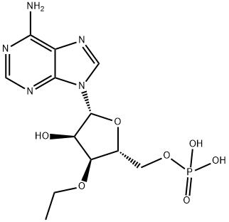 ((2R,3S,4R,5R)-5-(6-Amino-9H-purin-9-yl)-3-ethoxy-4-hydroxytetrahydrofuran-2-yl)methyl dihydrogen phosphate Struktur