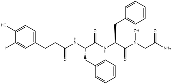 3-iododesaminotyrosyl-phenylalanyl-phenylalanyl-glycine hydroxamic acid Structure