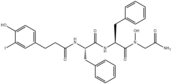 3-iododesaminotyrosyl-phenylalanyl-phenylalanyl-glycine hydroxamic acid|