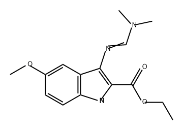 1H-Indole-2-carboxylic acid, 3-[[(dimethylamino)methylene]amino]-5-methoxy-, ethyl ester