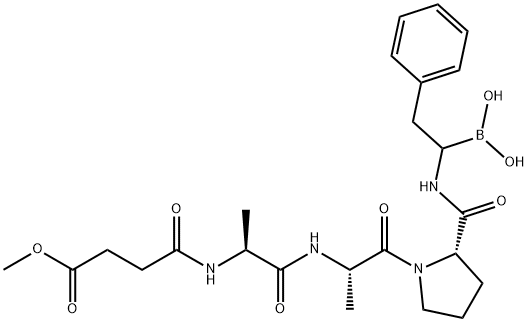 O-methylsuccinyl-alanyl-alanyl-prolyl-borophenylalanine Structure