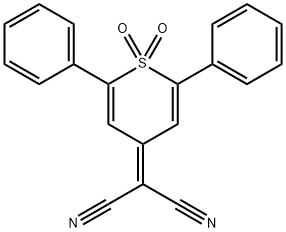 Propanedinitrile, 2-(1,1-dioxido-2,6-diphenyl-4H-thiopyran-4-ylidene)- 结构式