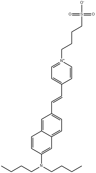 Pyridinium, 4-[2-[6-(dibutylamino)-2-naphthalenyl]ethenyl]-1-(4-sulfobutyl)-, inner salt, (E)- 结构式
