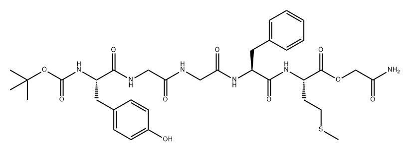 L-Methionine, N-[N-[N-[N-[N-[(1,1-dimethylethoxy)carbonyl]-L-tyrosyl]glycyl]glycyl]-L-phenylalanyl]-, 2-amino-2-oxoethyl ester (9CI) 化学構造式