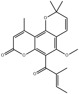 5-Methoxy-2,2,10-trimethyl-6-[(Z)-2-methyl-1-oxo-2-butenyl]-2H,8H-benzo[1,2-b:3,4-b']dipyran-8-one,98479-90-4,结构式