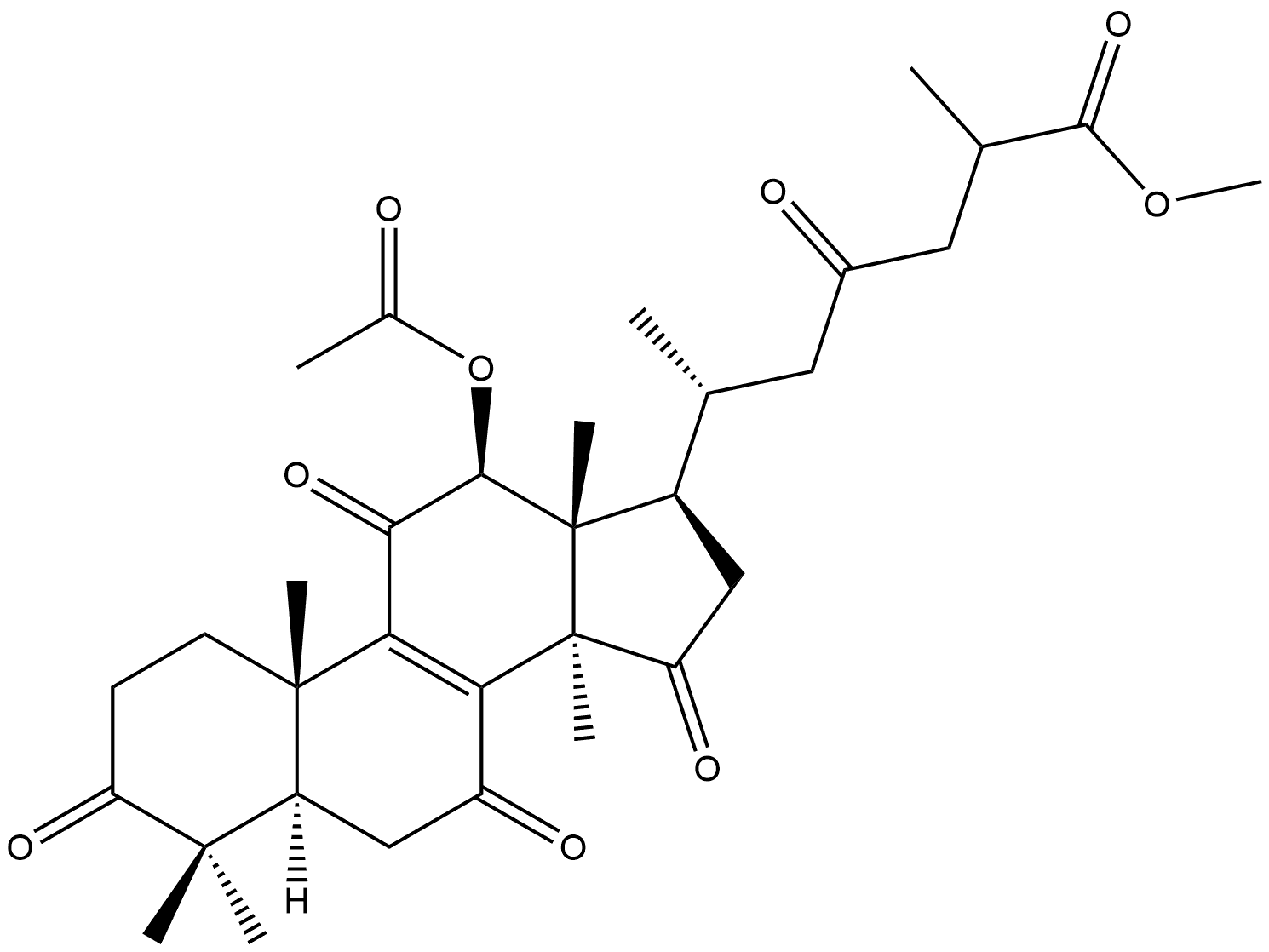 Lanost-8-en-26-oic acid, 12-(acetyloxy)-3,7,11,15,23-pentaoxo-, methyl ester, (12β)-|灵芝酸F甲酯
