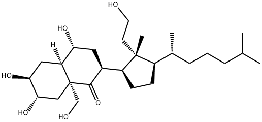 2β,3α,6β,11,19-ペンタヒドロキシ-9,11-セコ-5β-コレスタン-9-オン 化学構造式