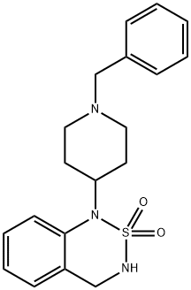 1H-2,1,3-Benzothiadiazine, 3,4-dihydro-1-[1-(phenylmethyl)-4-piperidinyl]-, 2,2-dioxide 结构式