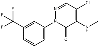 3(2H)-Pyridazinone, 5-chloro-4-(methylamino)-2-[3-(trifluoromethyl)phenyl]- Struktur