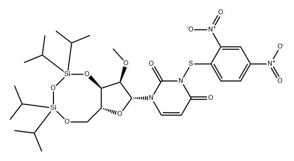 Uridine, 3-[(2,4-dinitrophenyl)thio]-2'-O-methyl-3',5'-O-[1,1,3,3-tetrakis(1-methylethyl)-1,3-disiloxanediyl]- (9CI)