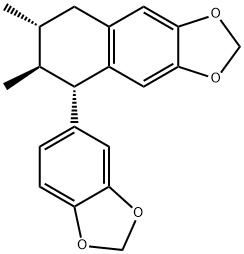 Naphtho[2,3-d]-1,3-dioxole, 5-(1,3-benzodioxol-5-yl)-5,6,7,8-tetrahydro-6,7-dimethyl-, (5S,6S,7R)- Struktur