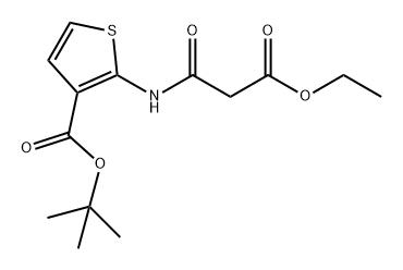 3-Thiophenecarboxylic acid, 2-[(3-ethoxy-1,3-dioxopropyl)amino]-, 1,1-dimethylethyl ester Struktur