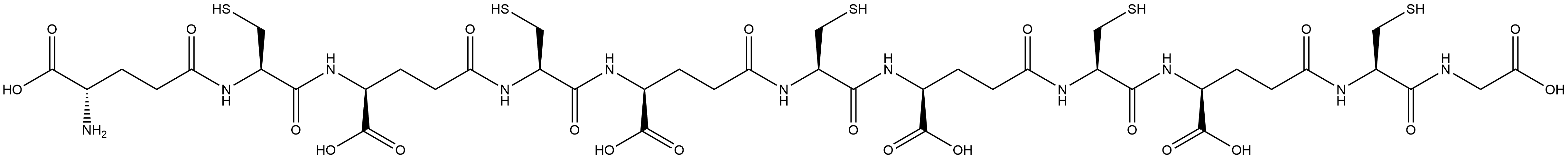 Glycine, L-γ-glutamyl-L-cysteinyl-L-γ-glutamyl-L-cysteinyl-L-γ-glutamyl-L-cysteinyl-L-γ-glutamyl-L-cysteinyl-L-γ-glutamyl-L-cysteinyl-,99465-97-1,结构式