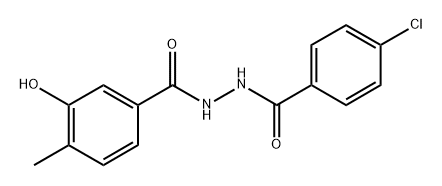 3-Hydroxy-4-methyl-benzoic acid N'-(4-chloro-benzoyl)-hydrazide Structure