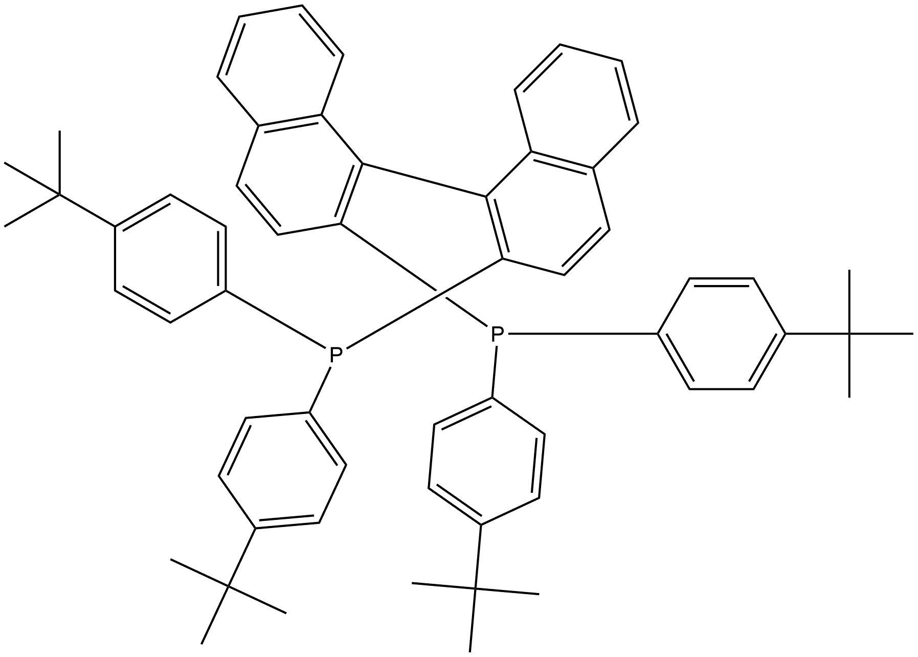 (S)-2,2'-双[二(4-叔丁基苯基)膦基]- 1,1'-联萘,100165-91-1,结构式