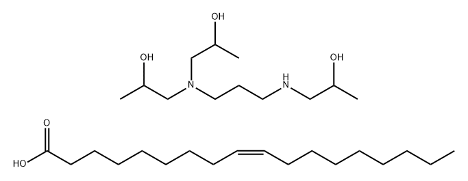 9-Octadecenoic acid (Z)-, compd. with 1,1'-[[3-[(2-hydroxypropyl)amino]propyl]imino]bis[2-propanol] N-tallow alkyl derivs. (2:1) 结构式