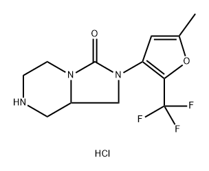 Imidazo[1,5-a]pyrazin-3(2H)-one, hexahydro-2-[5-methyl-2-(trifluoromethyl)-3-furanyl]-, hydrochloride (1:1) Structure