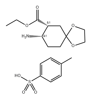 (7R,8S)-ethyl 8-amino-1,4-dioxaspiro[4.5]decane-7-carboxylate 4-methylbenzenesulfonate Structure