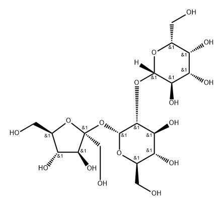 BETA-D-呋喃果糖基 O-BETA-D-吡喃半乳糖基-(1-2)-ALPHA-D-吡喃葡萄糖苷,1004760-17-1,结构式