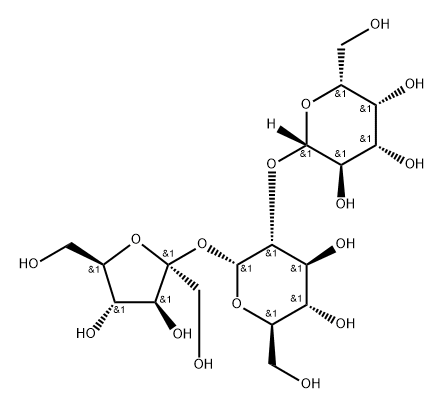 beta-D-Fructofuranosyl O-beta-D-galactopyranosyl-(1-2)-alpha-D-glucopyranoside Structure