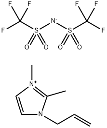 1H-Imidazolium, 1,2-dimethyl-3-(2-propen-1-yl)-, salt with 1,1,1-trifluoro-N-[(trifluoromethyl)sulfonyl]methanesulfonamide (1:1)
 Structure