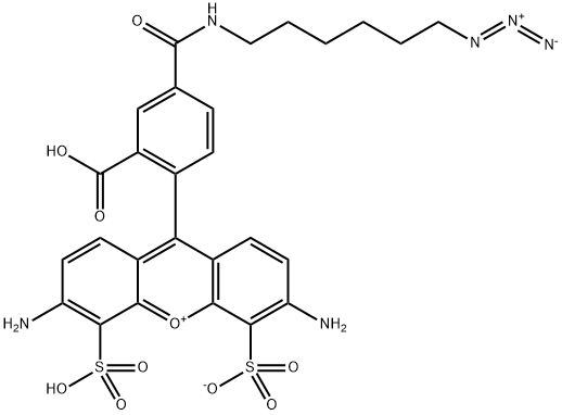Xanthylium, 3,6-diamino-9-[4-[[(6-azidohexyl)amino]carbonyl]-2-carboxyphenyl]-4,5-disulfo-, inner salt 结构式