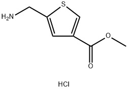 3-Thiophenecarboxylic acid, 5-(aminomethyl)-, methyl ester, hydrochloride (1:1) 化学構造式