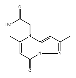 2-(2,5-dimethyl-7-oxo-pyrazolo[1,5-a]pyrimidin-4-yl)acetic acid Struktur