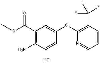 Methyl 2-amino-5-((3-(trifluoromethyl)pyridin-2-yl)oxy)benzoate hydrochloride 结构式