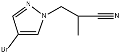 3-(4-bromopyrazol-1-yl)-2-methylpropanenitrile 化学構造式