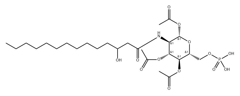 2-deoxy-2-(3-hydroxytetradecanoyl)aminoglucose 6-phosphate,100759-95-3,结构式