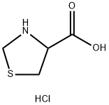 4-Thiazolidinecarboxylic acid, hydrochloride (1:1) 化学構造式