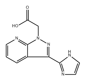 2-(3-(1H-imidazol-2-yl)-1H-pyrazolo[3,4-b]pyridin-1-yl)acetic acid Struktur