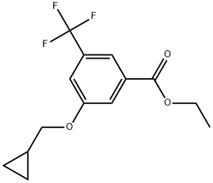 Ethyl 3-(cyclopropylmethoxy)-5-(trifluoromethyl)benzoate Struktur