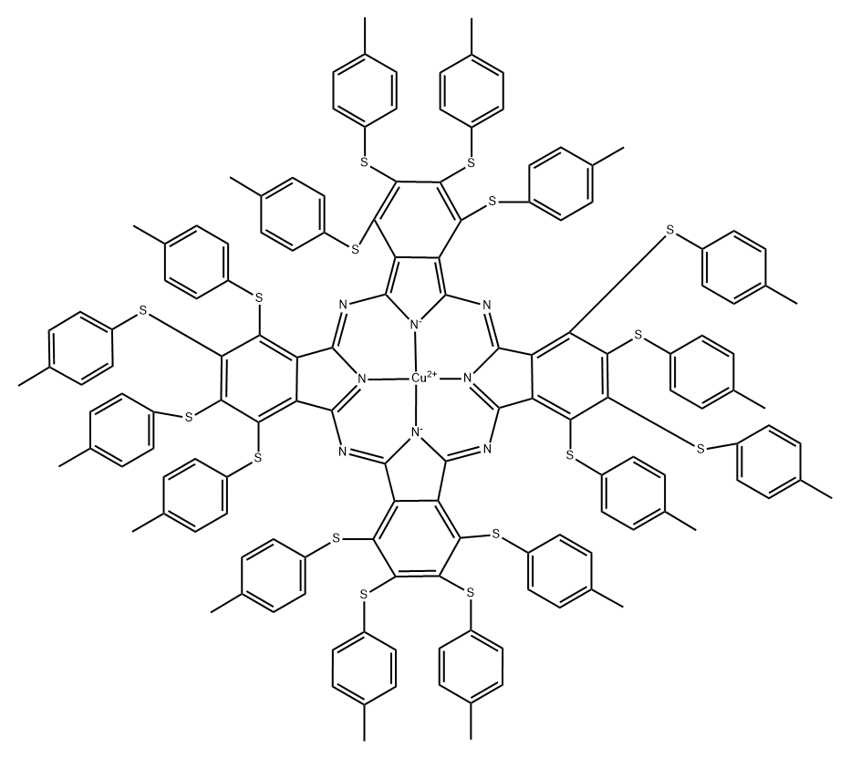 A mixture of compounds from (dodecakis(p-tolylthio)phthalocyaninato)copper(II) to  (hexadecakis(p-tolylthio)phthalocyaninato)copper(II),101408-30-4,结构式