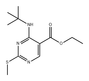 ETHYL 4-(TERT-BUTYLAMINO)-2-(METHYLTHIO)PYRIMIDINE-5-CARBOXYLATE 4-(叔丁胺基)-2-(甲硫基)嘧啶-5-羧酸乙酯 结构式