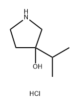 3-异丙基吡咯烷-3-醇盐酸盐, 1018442-97-1, 结构式