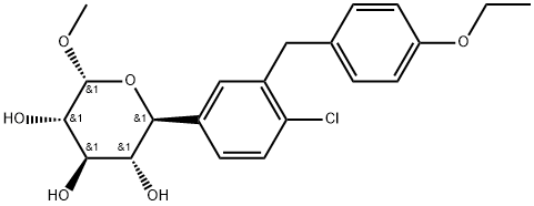 α-L-Xylopyranoside, methyl 5-C-[4-chloro-3-[(4-ethoxyphenyl)methyl]phenyl]-, (5S)- Struktur