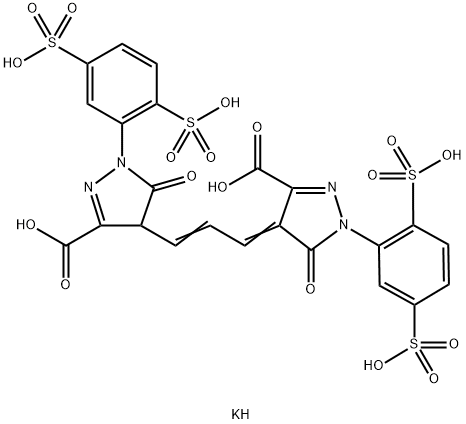 4,4'-BIS[3-CARBOXY-5-OXO-1-(2,5-DISULFOPHENYL)-2-PYRAZOLIN-4-YL]TRIMETHINE OXONOLE TETRAPOTASSIUM SALT 结构式