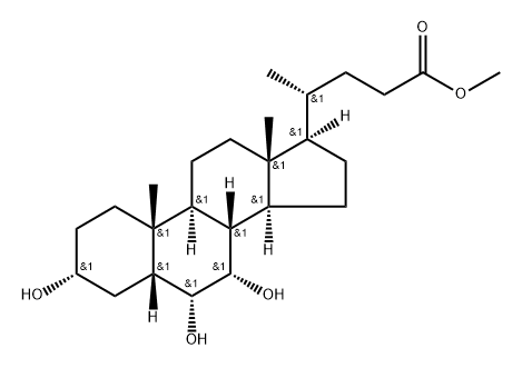 Cholan-24-oic acid, 3,6,7-trihydroxy-, methyl ester, (3α,5β,6α,7α)- 化学構造式