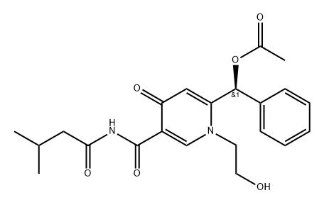 1019854-23-9 3-Pyridinecarboxamide, 6-[(acetyloxy)phenylmethyl]-1,4-dihydro-1-(2-hydroxyethyl)-N-(3-methyl-1-oxobutyl)-4-oxo-, (+)-