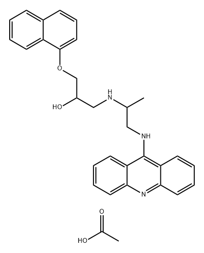 1-{{[2-(9-Acridinyl)-amino]-1-methylethyl}-amino}- 3-(1-naphthaleneoxy)-2-p,102029-59-4,结构式