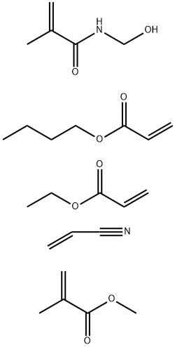 102082-98-4 2-Propenoic acid, 2-methyl-, methyl ester, polymer with butyl 2-propenoate, ethyl 2-propenoate, N-(hydroxymethyl)-2-methyl-2-propenamide and 2-propenenitrile