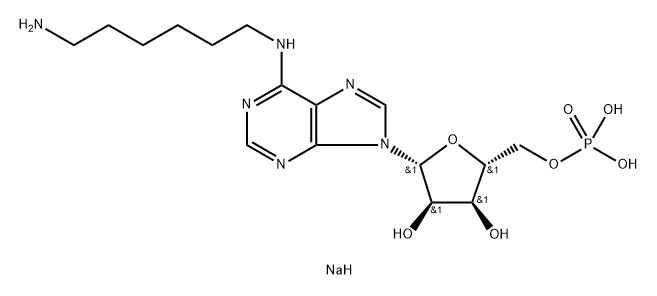 N(sup 6)(6-aminohexyl)adenosine 5'-monophosphate, sodium 结构式